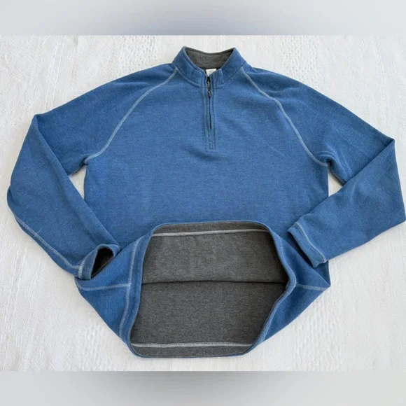 Johnnie O Quarter Zip Blue Men’s Sweater Size Large L - Picture 3 of 4
